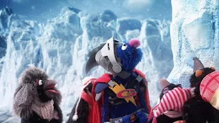 Super Grover 2.0 Ice Block Party penguins, Sesame Street Episode 4312 Elmo and Zoe's Hat Contest season 43