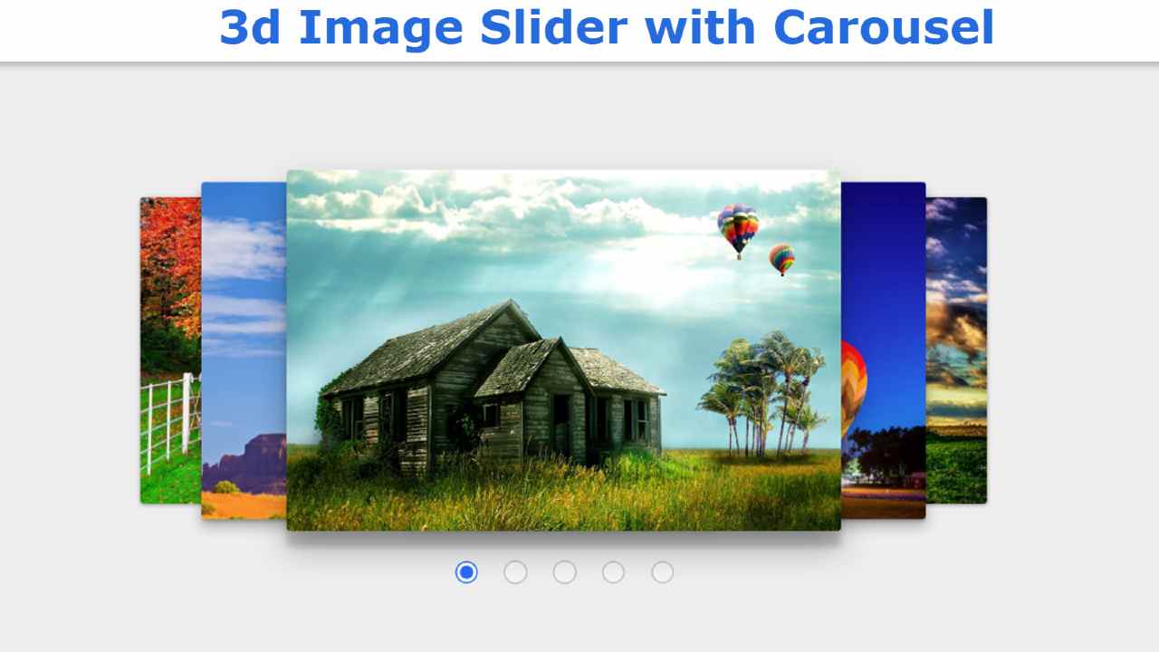 3d Image Slider with Carousel using HTML & CSS