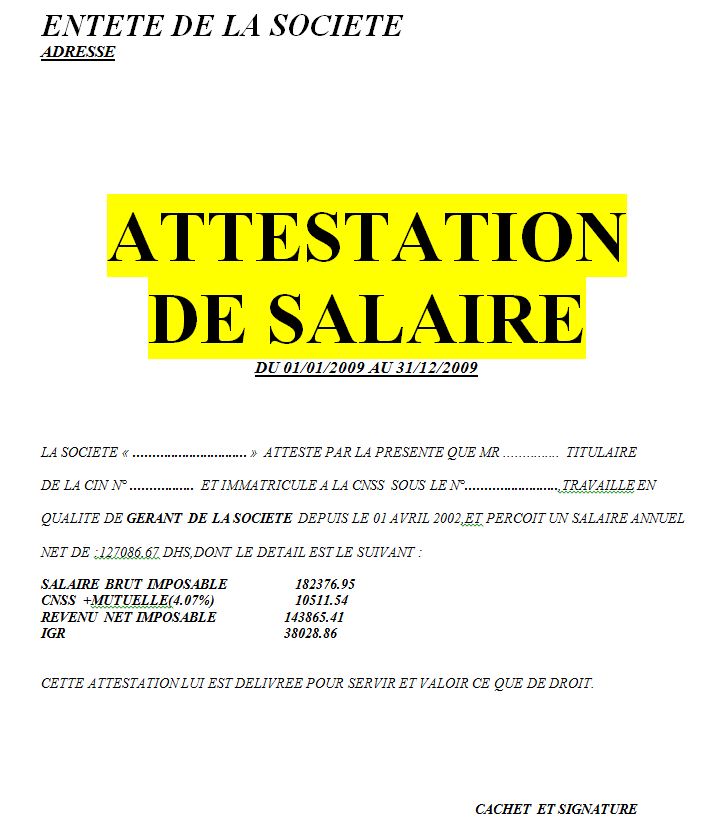 attestation de salaire employeur, modele attestation de salaire gratuit, attestation de salaire doc, attestation de salaire en ligne, exemple attestation de salaire word