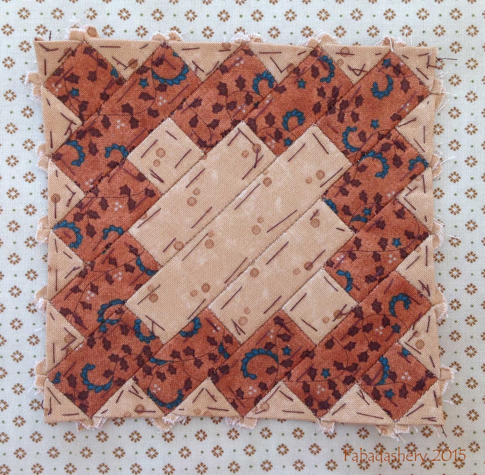 Fabadashery Dear Jane Quilt Block G10 Woven Meadow