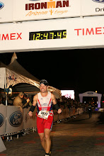 Tracy Butler finishing Ironman Arizona