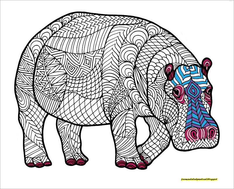 Nilpferd gefährdetes Tier Mandala Free Mandala Nilpferd gefährdetes Tier Mandala Free Mandala