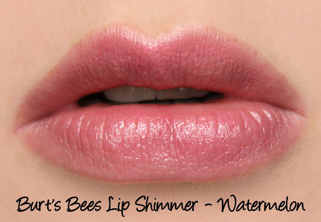 Burt's Bees Kissable Colour Set - Watermelon Lip Shimmer Swatches & Review