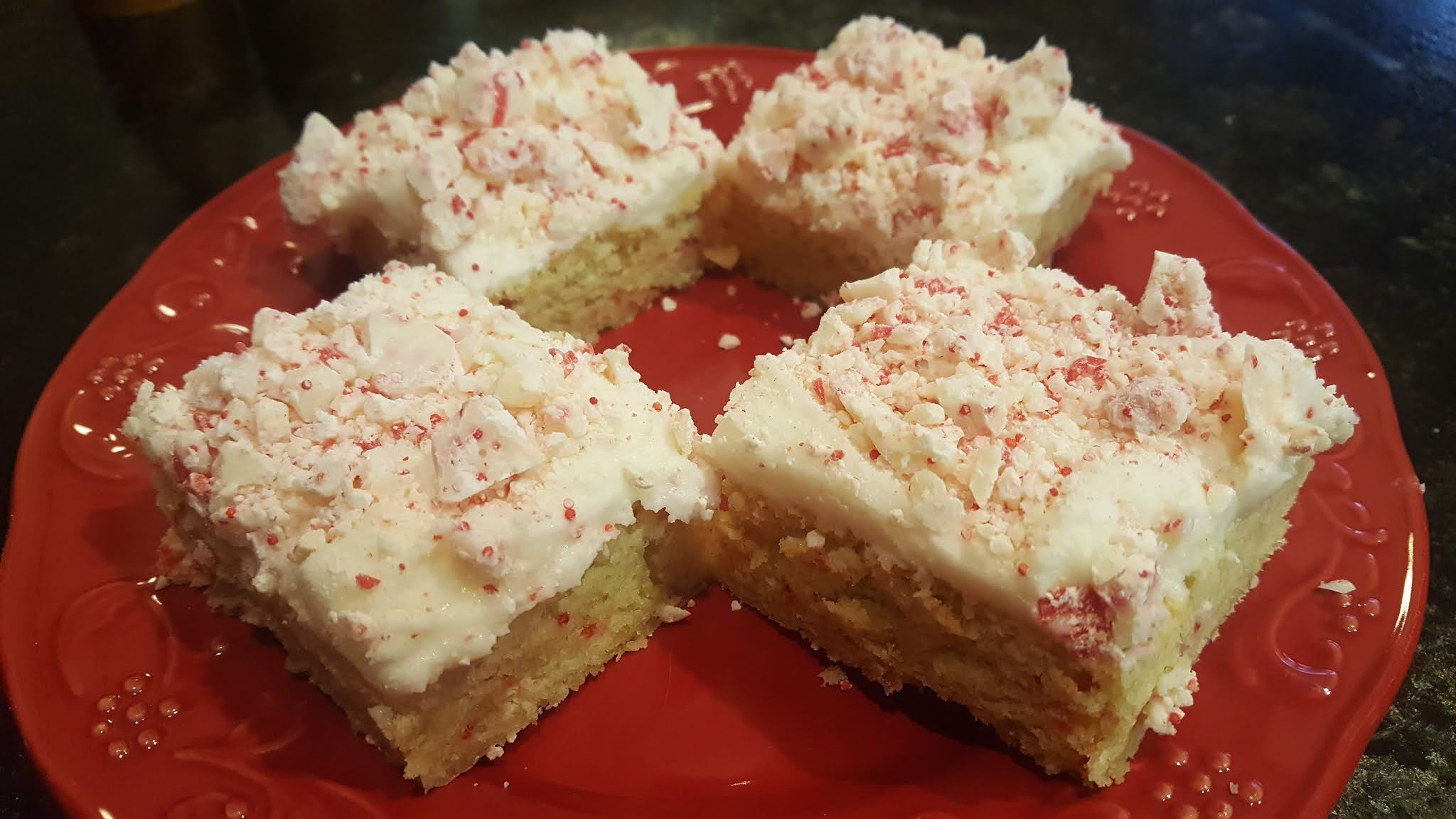 Cook with Sara Candy Cane Kiss Sugar Cookie Bars