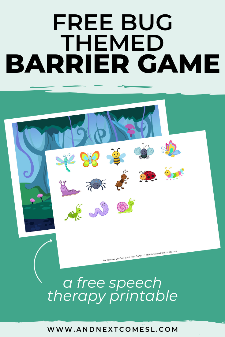Free speech therapy barrier game: bug themed