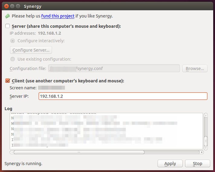 synergy keyboard and mouse sharing for ubuntu 14.04