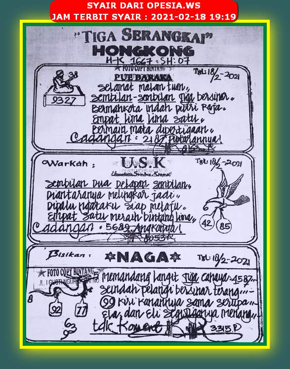 Forum Syair Hongkong 18 Februari 2021 Royal Syair