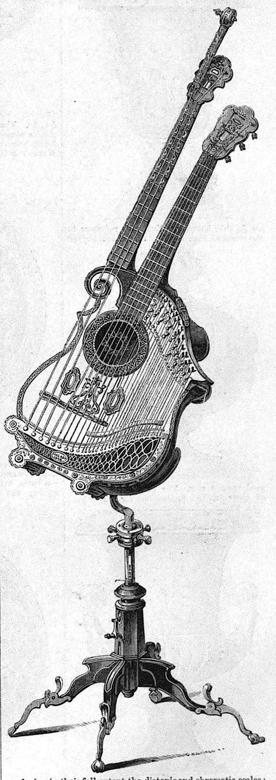 An 1851 doubleneck stringed instrument An 1851 doubleneck stringed instrument