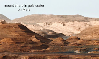 Photo of mount sharp in gale crater on Mars