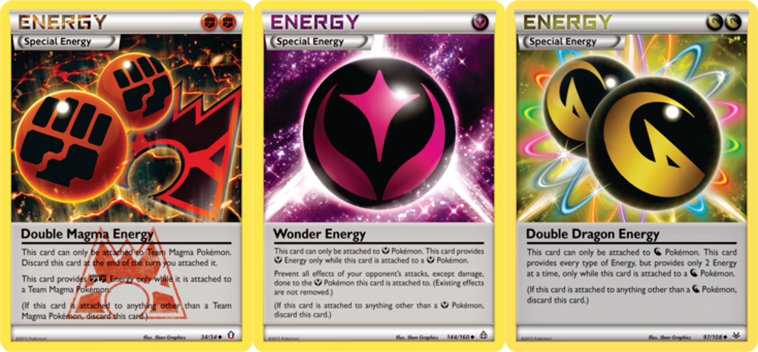 Símbolos de los 18 diferentes tipos de energías para los Pokémon en el TCG