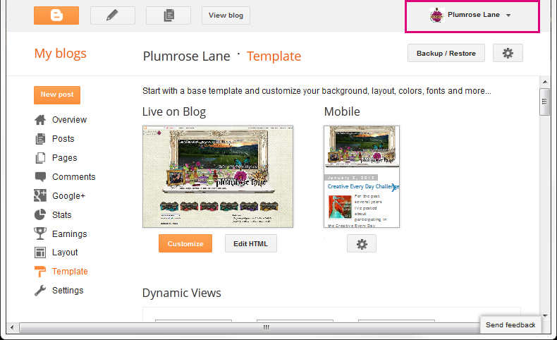 Plumrose Lane Tutorials: How to: Set up Your Blogger Profile