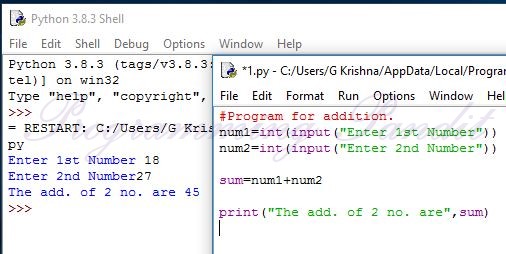 Python Program to print the Addition by G Krishna Chauhan - Programming ...