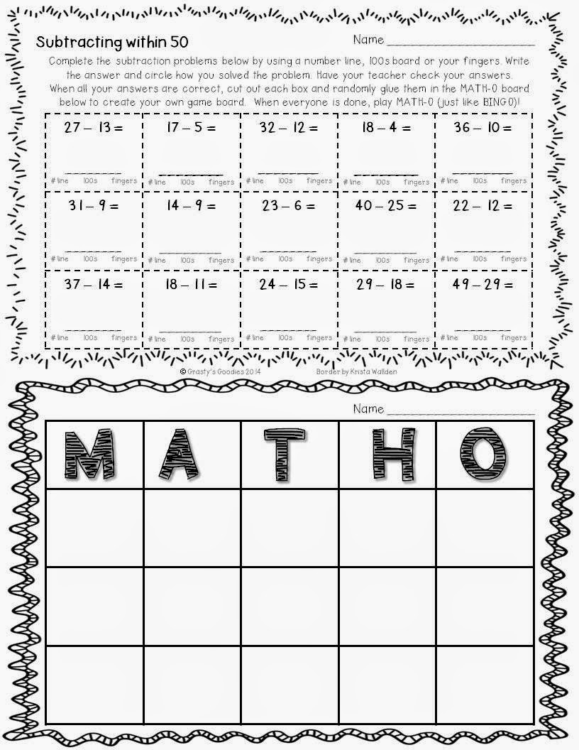 Grasty's 2nd Grade Goodies: Free Math Worksheet