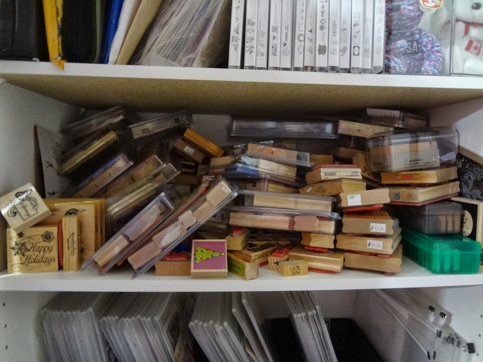 Tracys Treasures Wood Mount Stamp Storage...maybe rethinking this method.