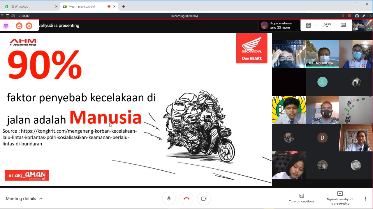 Webinar Safety Riding #Cari_Aman, Astra Motor Bali Gandeng Kepolisian dan Sekolah
