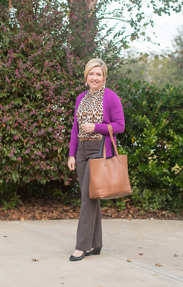 leopard print top, office outfit