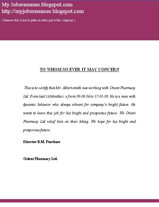 Experience Certificate Letter Sample Samples - pingnols