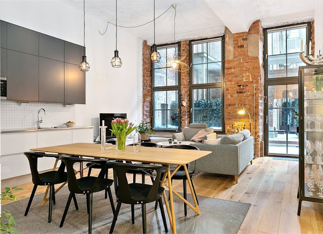 Loft stile industriale in versione scandinava