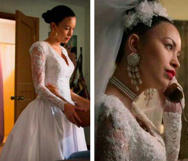Selena Quintanillha vestido de noiva na série