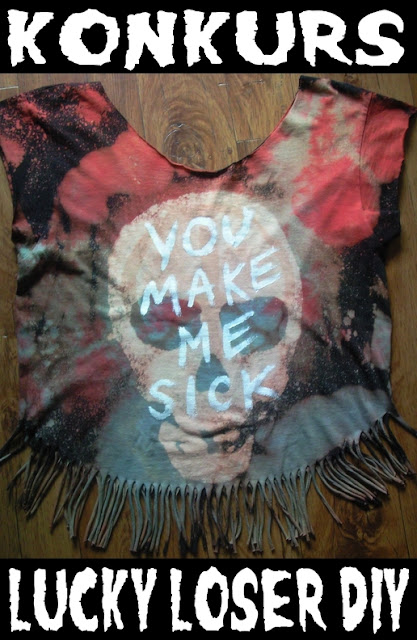 candy konkurs rozdanie diy czaszka koszulka facebook moda rock