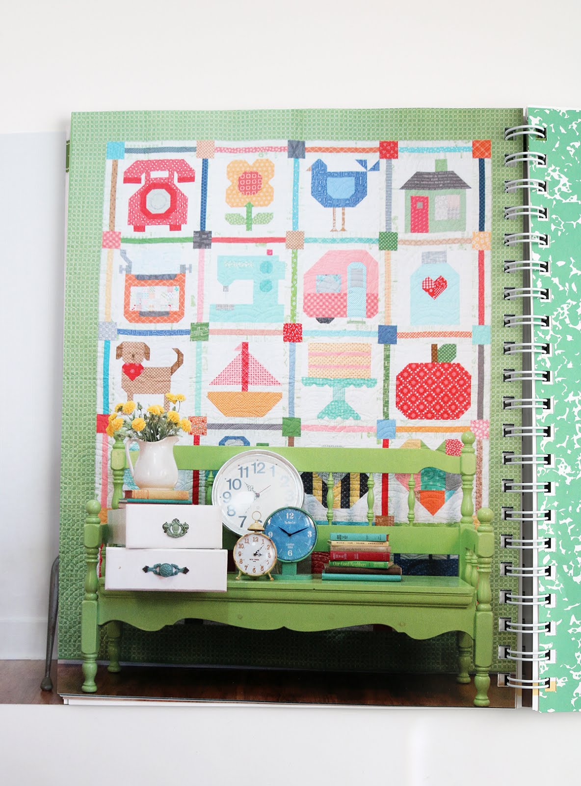 A Bright Corner Scrappy Apples Mini Quilt + Spelling Bee Book