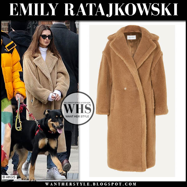 Emily Ratajkowski in camel teddy coat in NYC on February 16 ~ I want