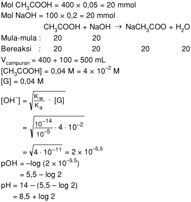 Sebanyak 100 ml larutan ch3cooh 0 15 m