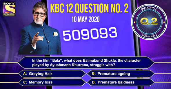 KBC 12 Registration 2020 – Question No. 2 – Date 10 May 2020