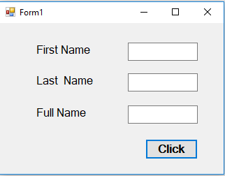 Join first name and last name in c#