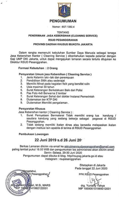 Rekrutmen Pegawai Non Pns Dan Pjlp Rsud Pesanggrahan Rekrutmen Dan Lowongan Kerja Bulan Januari 2021
