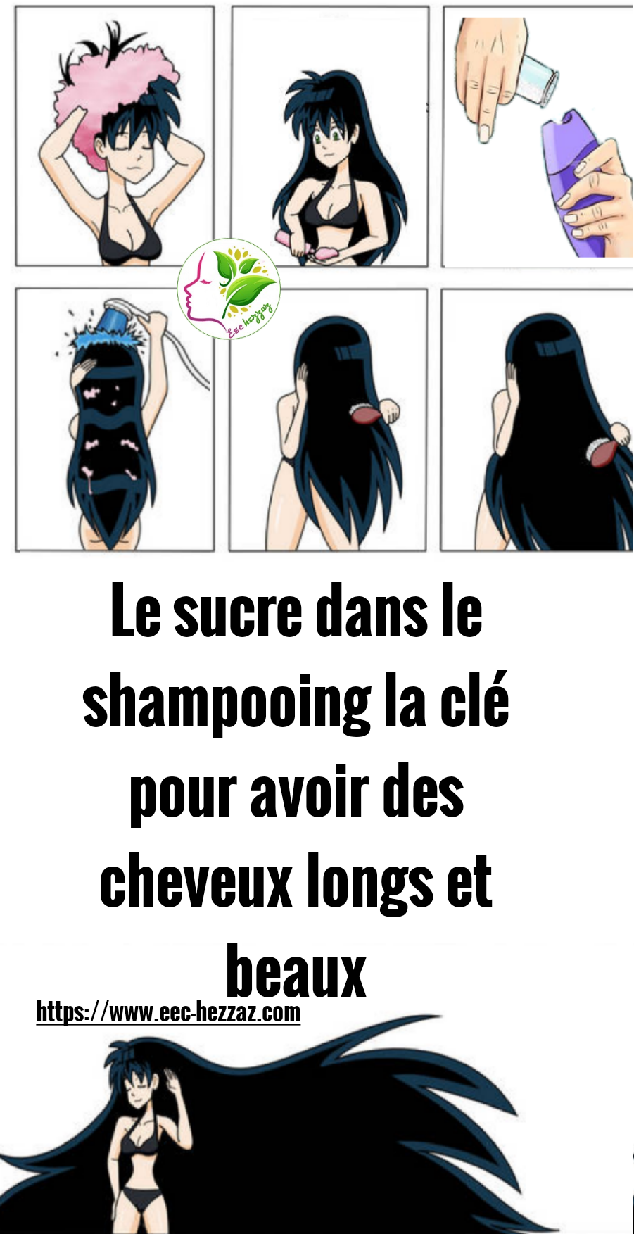 Le sucre dans le shampooing la clé pour avoir des cheveux longs et beaux