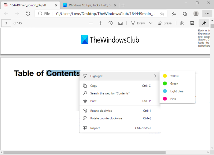 Microsoft Edge에서 PDF 강조 표시 문제 수정