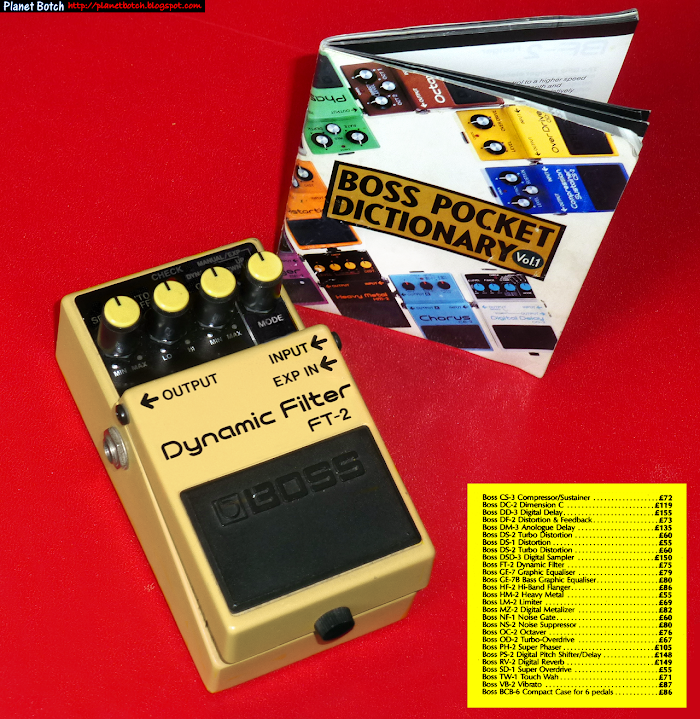 Boss FT-2 Dynamic Filter with its accompanying Boss Pocket Dictionary booklet