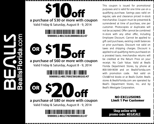 Bealls Outlet Coupons Printable