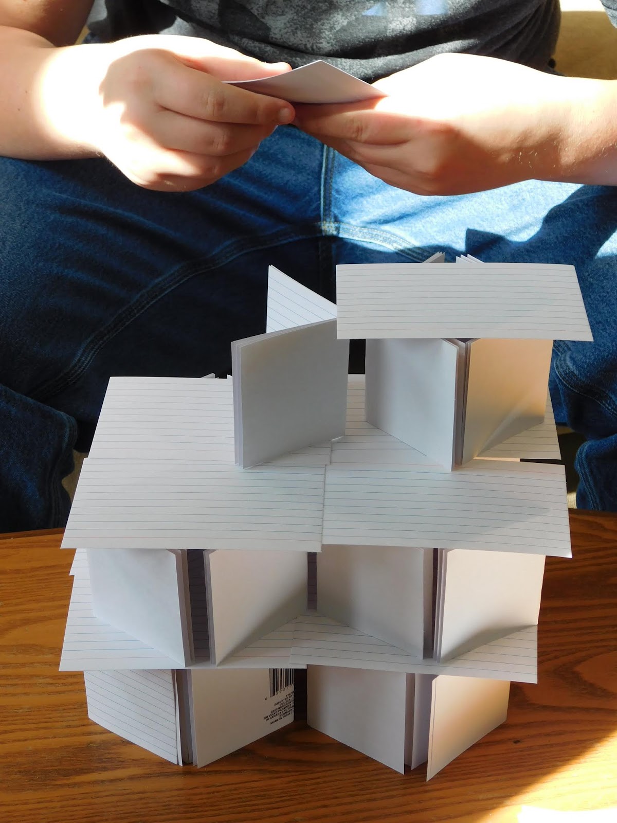 100 Days of Science 68 Index Card Tower