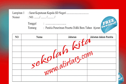 Contoh Sk Panitia Dan Isu Program Penerimaan Peserta Latih Gres ( Ppdb )