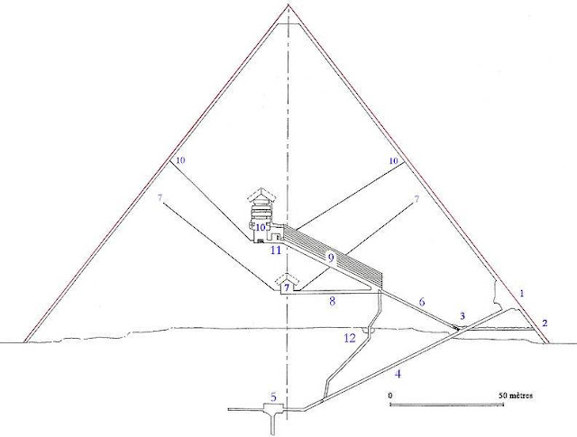 Пирамида Хеопса в разрезе