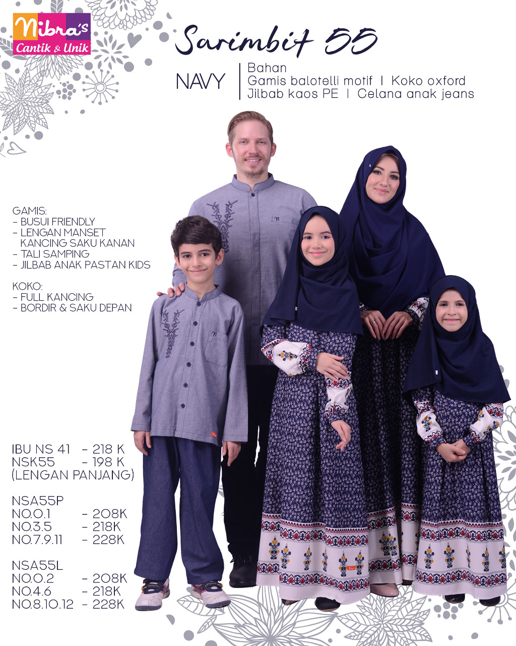 Sarimbit Family Branded | koleksi terbaru sarimbit nibras family 55 navy Sarimbit Family Branded | koleksi terbaru sarimbit nibras family 55 navy