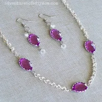 violet necklace and earring set