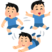 落ち着きのない子供のイラスト（男の子）