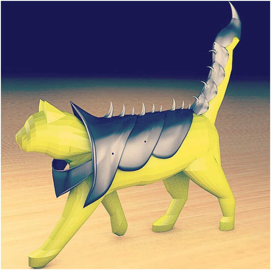 Super Cool 3D Printed CAT ARMOR animal world