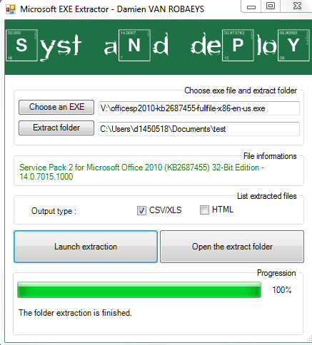 Powershell Tool : Microsoft EXE Extractor | Syst & Deploy
