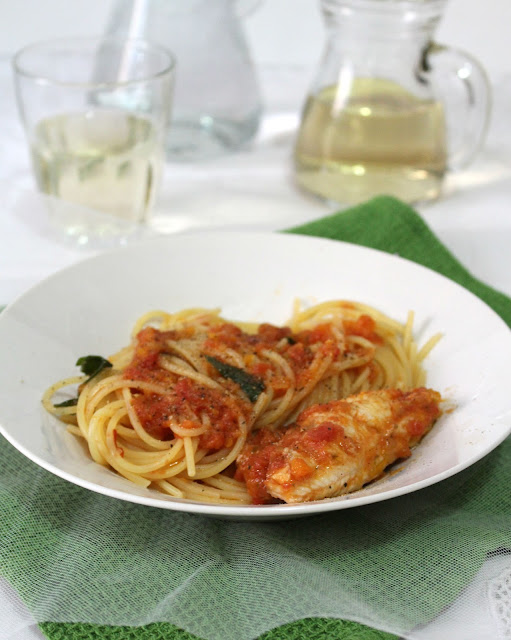 spaghetti con gallinella di mare