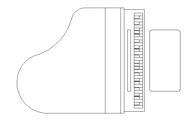 Рисунок рояля вид сверху