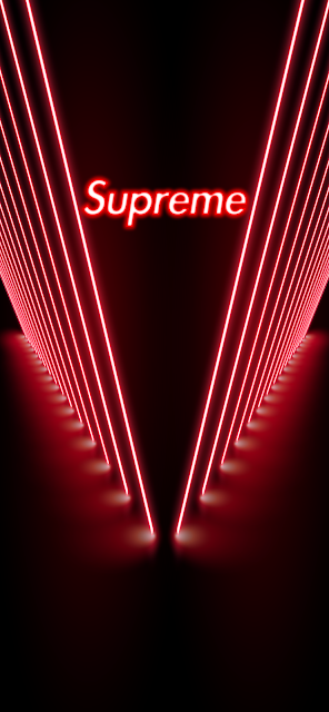 supreme red neon background for mobile iphone android