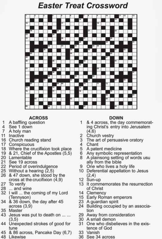 Happy Easter With 6 Easter Crossword Printable Happy Easter With 6 Easter Crossword Printable