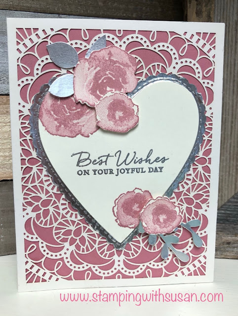 Stampin' Up!, www.stampingwithsusan.com, Bird Ballad Laser-Cut Cards & Tin, Stitched Be Mine,