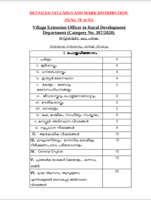 Village Extension Officer (VEO) Syllabus 2021