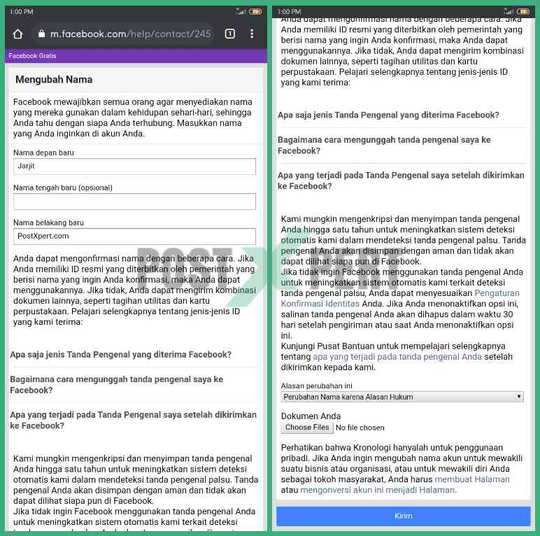 √ Cara Ganti Nama FB Lewat HP Tanpa Batas - PostXpert