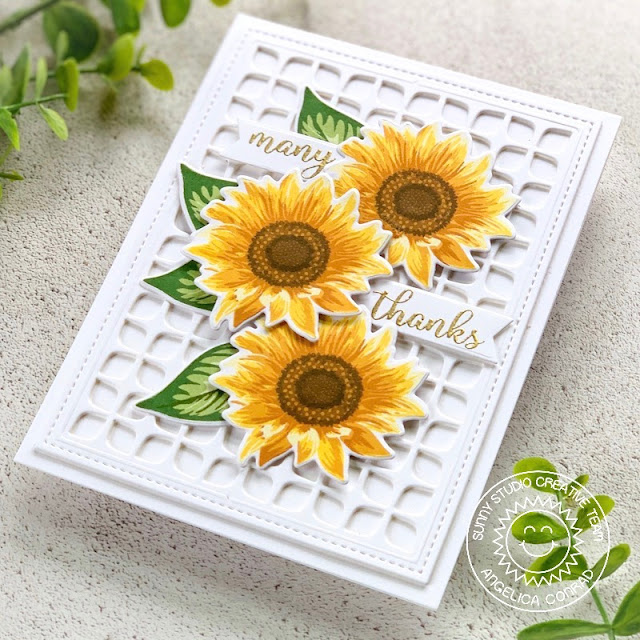 Sunny Studio Stamps: Sunflower Fields Frilly Frames Fancy Frames Thank You Cards by Angelica Conrad Sunny Studio Stamps: Sunflower Fields Frilly Frames Fancy Frames Thank You Cards by Angelica Conrad